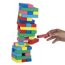 Classic Wooden Blocks Stacking Game with Colored Wood and Carrying Bag for Indoor and Outdoor Play for Adults, Kids, Boys and Girls, 48 Blocks Classic Wooden Blocks Stacking Game with Colored Wood and Carrying Bag for Indoor and Outdoor Play for Adults, Kids, Boys and Girls, 48 Blocks