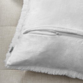 NordECO HOME Luxury Soft Faux Fur Fleece Cushion Cover Pillowcase Spring Decorative Throw Pillows Covers, No Pillow Insert, 18 x 18 Inch, White, 2 Pack NordECO HOME Luxury Soft Faux Fur Fleece Cushion Cover Pillowcase Spring Decorative Throw Pillows Covers, No Pillow Insert, 18 x 18 Inch, White, 2 Pack