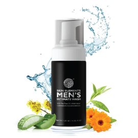 Skin Elements Intimate Wash for Men | pH Balanced Foaming Wash with Tea Tree Oil & Aloe Vera | Soothes, Refreshes & Maintains Hygiene | 4.05 fl. oz. |