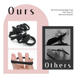 Dreamlover Hair Ties for Thick Hair, Hair Bands for Women\'s Hair, Ponytail Holders, Ouchless Black Hair Ties for Girls No Damage, 50 Pieces Dreamlover Hair Ties for Thick Hair, Hair Bands for Women\'s Hair, Ponytail Holders, Ouchless Black Hair Ties for Girls No Damage, 50 Pieces