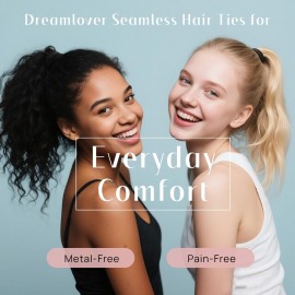 Dreamlover Hair Ties for Thick Hair, Hair Bands for Women\'s Hair, Ponytail Holders, Ouchless Black Hair Ties for Girls No Damage, 50 Pieces Dreamlover Hair Ties for Thick Hair, Hair Bands for Women\'s Hair, Ponytail Holders, Ouchless Black Hair Ties for Girls No Damage, 50 Pieces