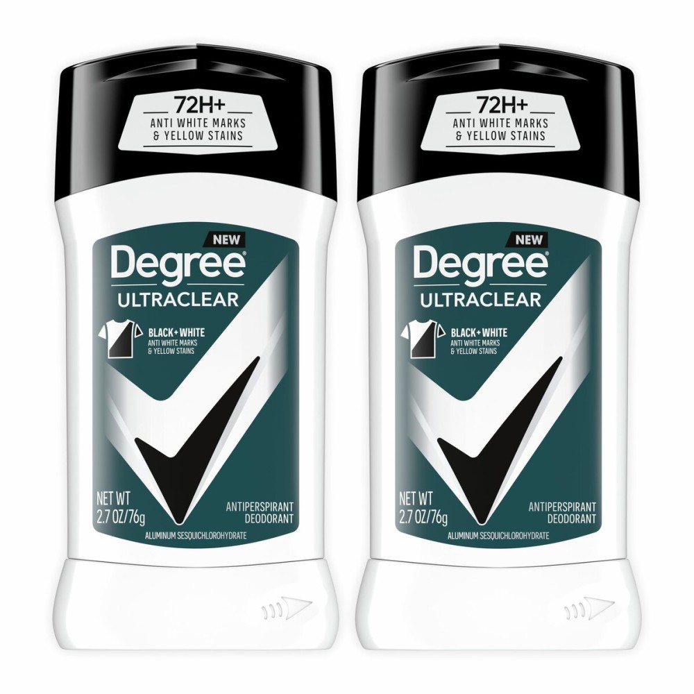 Degree Men UltraClear Antiperspirant Deodorant Black+White 2 Count 72-Hour Sweat & Odor Protection Antiperspirant For Men With MotionSense Technology 2.7 oz Degree Men UltraClear Antiperspirant Deodorant Black+White 2 Count 72-Hour Sweat & Odor Protection Antiperspirant For Men With MotionSense Technology 2.7 oz