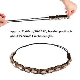Teenitor 5pcs Hairbands for Women, 5 Rhinestone Beaded Headbands, Head Bands for Women\'s Hair Fashionable Handmade Crystal Beaded Elastic hairbands, 20-26.8(51-68cm), 1 Count (Pack of 5), HAIRBAND Teenitor 5pcs Hairbands for Women, 5 Rhinestone Beaded Headbands, Head Bands for Women\'s Hair Fashionable Handmade Crystal Beaded Elastic hairbands, 20-26.8(51-68cm), 1 Count (Pack of 5), HAIRBAND