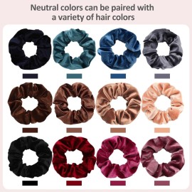 Whaline 12 Pack Hair Scrunchies Premium Velvet Scrunchy Elastic Hair Bands for Girls, Women Hair Accessories (12 Colors) Whaline 12 Pack Hair Scrunchies Premium Velvet Scrunchy Elastic Hair Bands for Girls, Women Hair Accessories (12 Colors)