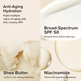 Paula\'s Choice RESIST Skin Restoring Moisturizer SPF 50, UVA & UVB Protection, Shea Butter & Niacinamide, Anti-Aging Sunscreen for Dry Skin, 2 Ounce