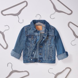 Amazon Basics Kids Velvet, Non-Slip Clothes Hangers (baby/toddler), 11.6 inches (for baby clothes), Pack of 30, Gray Amazon Basics Kids Velvet, Non-Slip Clothes Hangers (baby/toddler), 11.6 inches (for baby clothes), Pack of 30, Gray