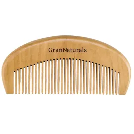 GranNaturals Wooden Comb for Detangling & Styling Wet or Dry Hair - Small Pocket Sized Fine Tooth Natural Wood for Curly, Thin, Thick, Wavy, or Straight Hair - Women\'s Birthing & Labor