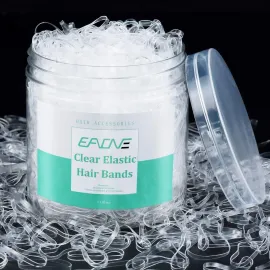 EAONE Clear Elastic Hair Rubber Bands, 1500pcs No Damage Mini Hair Ties Small Tiny Ponytail Holder, Hairstyling Accessories for Women Girls, 20mm in Diameter and 2mm in Width