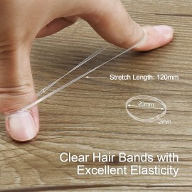 EAONE Clear Elastic Hair Rubber Bands, 1500pcs No Damage Mini Hair Ties Small Tiny Ponytail Holder, Hairstyling Accessories for Women Girls, 20mm in Diameter and 2mm in Width EAONE Clear Elastic Hair Rubber Bands, 1500pcs No Damage Mini Hair Ties Small Tiny Ponytail Holder, Hairstyling Accessories for Women Girls, 20mm in Diameter and 2mm in Width