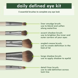 EcoTools Daily Defined Eye Brush Kit, Makeup Brushes For Liquid, Powder, & Cream Eyeshadow & Eyeliner Application, Eco-Friendly Eye Brushes, Synthetic Hair, Cruelty Free, 5 Piece Set EcoTools Daily Defined Eye Brush Kit, Makeup Brushes For Liquid, Powder, & Cream Eyeshadow & Eyeliner Application, Eco-Friendly Eye Brushes, Synthetic Hair, Cruelty Free, 5 Piece Set
