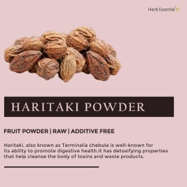 Herb Essential 100% Organic Haritaki Powder 3.52 oz, Terminalia Chebula, No Added Preservatives, Non-GMO & Vegan, Ayurvedic Herbal Supplement- 3.52 Ounce (100g) Pack of 1 Herb Essential 100% Organic Haritaki Powder 3.52 oz, Terminalia Chebula, No Added Preservatives, Non-GMO & Vegan, Ayurvedic Herbal Supplement- 3.52 Ounce (100g) Pack of 1