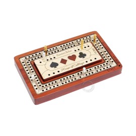 House of Cribbage - 2 Track - Wooden Travel/Pocket Size Cribbage Board - 4 Inch - Inlaid in Bloodwood/Maple Wood with Storage Space for Cribbage Pegs - 60 Points - Non Continuous House of Cribbage - 2 Track - Wooden Travel/Pocket Size Cribbage Board - 4 Inch - Inlaid in Bloodwood/Maple Wood with Storage Space for Cribbage Pegs - 60 Points - Non Continuous