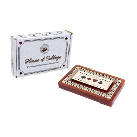 House of Cribbage - 2 Track - Wooden Travel/Pocket Size Cribbage Board - 4 Inch - Inlaid in Bloodwood/Maple Wood with Storage Space for Cribbage Pegs - 60 Points - Non Continuous House of Cribbage - 2 Track - Wooden Travel/Pocket Size Cribbage Board - 4 Inch - Inlaid in Bloodwood/Maple Wood with Storage Space for Cribbage Pegs - 60 Points - Non Continuous