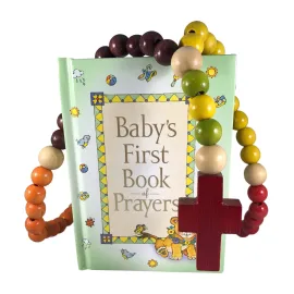 PLESIU Baby Catholic Baptism Gift Set, Includes Baby\'s First Rosary and Baby\'s First Book of Prayers, Perfect Baptism, Christening, Shower Gifts