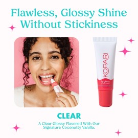 Kopari Coconut Lip Glossy - Clear Lip Oil Gloss, Sheer Non Stick Gloss, Hydrating and Moisturizing, Infused with Shea Butter & Squalane, Clear Kopari Coconut Lip Glossy - Clear Lip Oil Gloss, Sheer Non Stick Gloss, Hydrating and Moisturizing, Infused with Shea Butter & Squalane, Clear