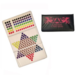 WE Games Magnetic Checkbook Chinese Checkers Game - Compact Travel Set with Multicolored Pegs - Foldable Magnetic Strategy Game - Lightweight & Portable for Classic Family Play On The Go
