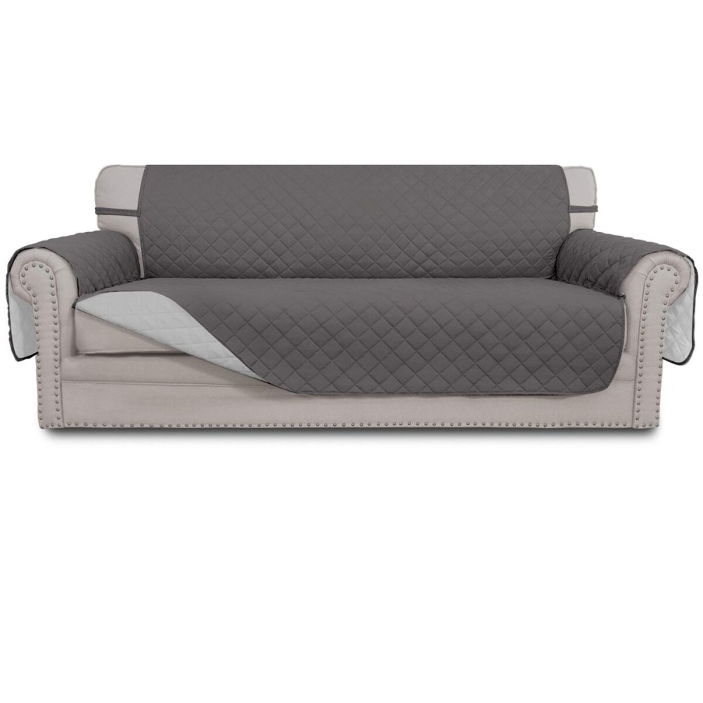 Easy-Going Reversible Couch Cover for 3 Cushion Couch Sofa Cover for Dogs Water Resistant Furniture Protector Cover with Foam Sticks Elastic Straps for Pet Cat (Sofa, Gray/Light Gray) Easy-Going Reversible Couch Cover for 3 Cushion Couch Sofa Cover for Dogs Water Resistant Furniture Protector Cover with Foam Sticks Elastic Straps for Pet Cat (Sofa, Gray/Light Gray)
