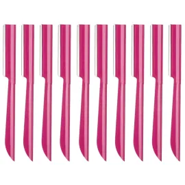 Miss Gorgeous London Eyebrow Razor, Eyebrow Razor Shaper for Men and Women, Grooming Shavers (red-10pcs)