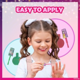 Townley Girl Disney Princess Belle 18 Piece Water-Based Nail Polish Set, Quick Dry and Peels-Off, Nail Paint Set for Girls, Perfect for Parties, Sleepovers and Makeovers, Ages 3