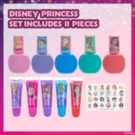 Disney Princess Sparkly Cosmetic Makeup Set for Girls with Lip Gloss Nail Polish Nail Stickers - 11 Pcs|Perfect for Parties Sleepovers Makeovers Birthday Gift for Girls 3+ Disney Princess Sparkly Cosmetic Makeup Set for Girls with Lip Gloss Nail Polish Nail Stickers - 11 Pcs|Perfect for Parties Sleepovers Makeovers Birthday Gift for Girls 3+