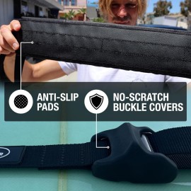 Ho Stevie! Surfboard Car Racks - Padded System, Easy Setup Any Car, No Scratch Buckles - Strap Up to 3 Boards to Car Roof Ho Stevie! Surfboard Car Racks - Padded System, Easy Setup Any Car, No Scratch Buckles - Strap Up to 3 Boards to Car Roof