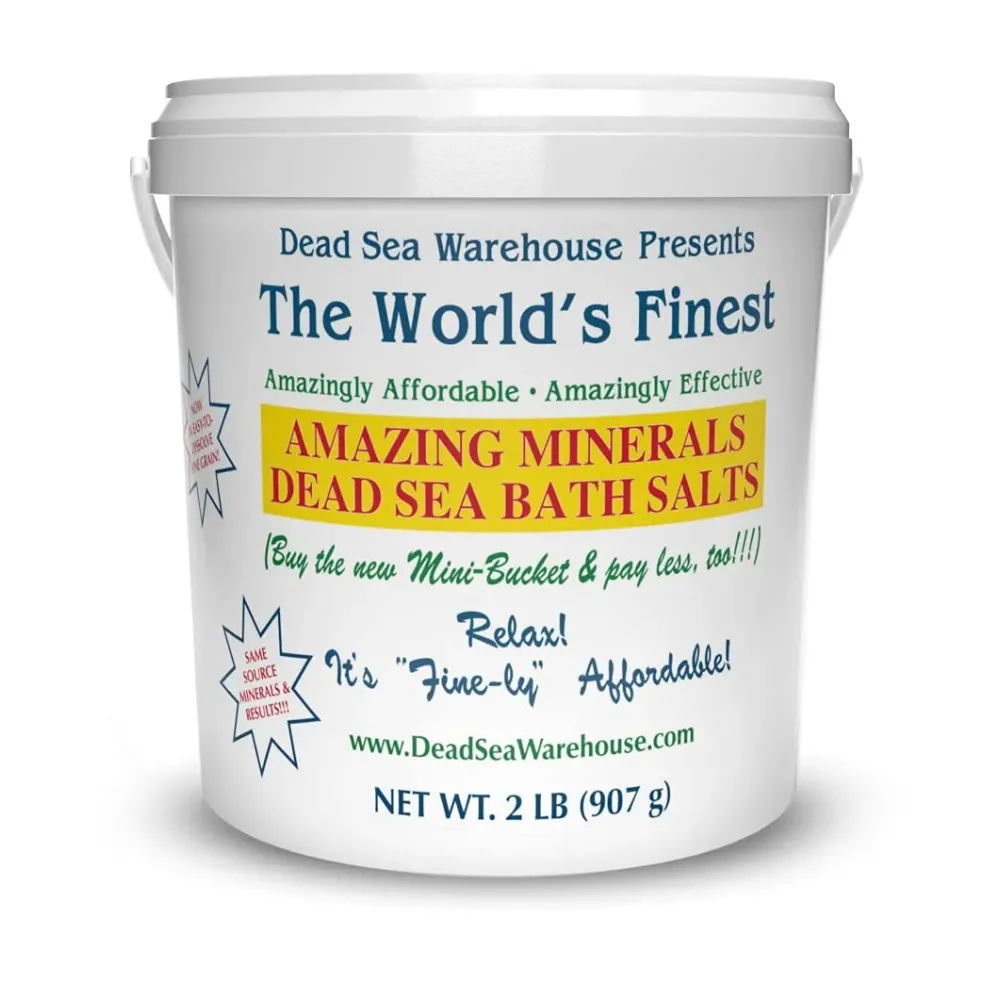 Dead Sea Warehouse - Amazing Minerals Dead Sea Bath Salts - 2 LBS - Highest Mineral Content - Natural Muscle Tension Relief Dead Sea Warehouse - Amazing Minerals Dead Sea Bath Salts - 2 LBS - Highest Mineral Content - Natural Muscle Tension Relief