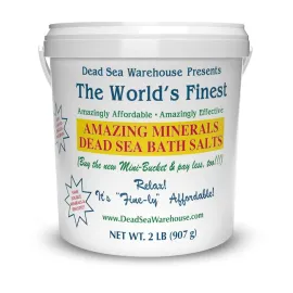 Dead Sea Warehouse - Amazing Minerals Dead Sea Bath Salts - 2 LBS - Highest Mineral Content - Natural Muscle Tension Relief