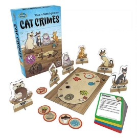 Think Fun Cat Crimes Brain Game and Brainteaser for Boys and Girls Age 8 and Up - A Smart Game with a Fun Theme and Hilarious Artwork, (1550)