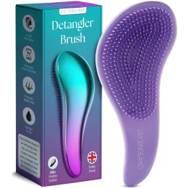 Lily England Detangler Hair Brush for Curly, Thick, Straight & Natural Hair - Gentle Detangling Brush for Women, Kids & Toddlers with Flexible Bristles - Smooth Hairbrush for Wet & Dry Hair, Ombre