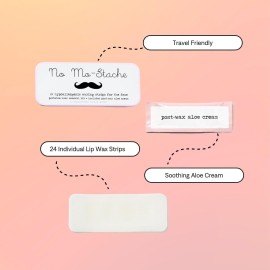 No Mo-Stache Shark Tank Lip Wax Strips for Hair Removal, 24 Hypoallergenic Waxing Strips For Upper Lip, Chin, Eyebrows, and Face No Mo-Stache Shark Tank Lip Wax Strips for Hair Removal, 24 Hypoallergenic Waxing Strips For Upper Lip, Chin, Eyebrows, and Face