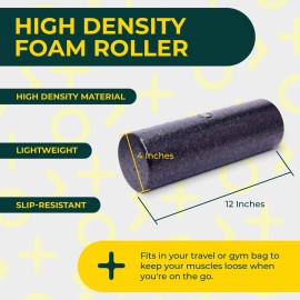 Deep Recovery Hard Foam Roller - Travel Size Back Roller for Back, Legs, and Shoulders - Deep Tissue Massage for Myofascial Release, Exercise & Yoga Deep Recovery Hard Foam Roller - Travel Size Back Roller for Back, Legs, and Shoulders - Deep Tissue Massage for Myofascial Release, Exercise & Yoga