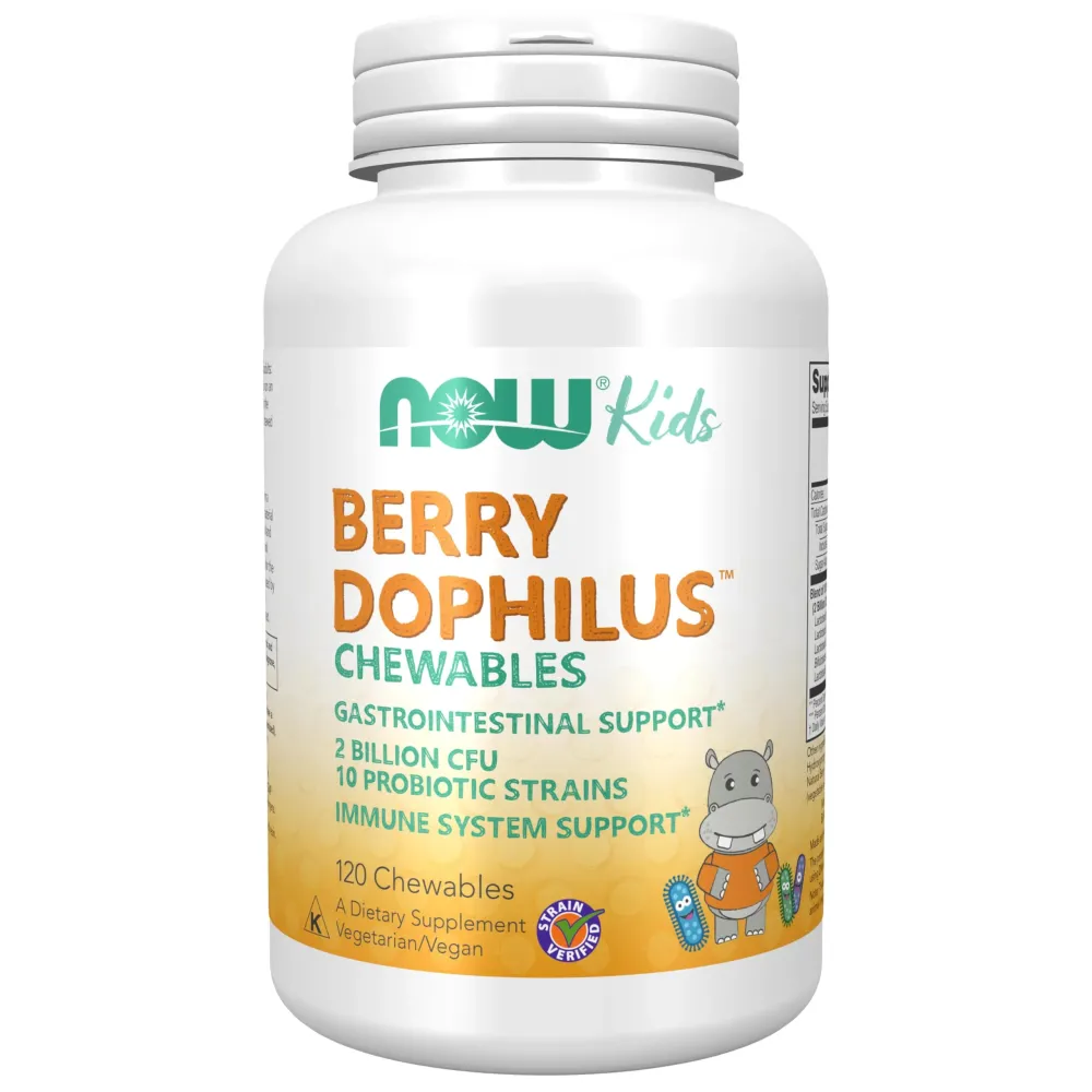 NOW Foods Supplements, BerryDophilus with 2 Billion, 10 Probiotic Strains, Xylitol Sweetened, Strain Verified, 120 Chewables, packaging may vary NOW Foods Supplements, BerryDophilus with 2 Billion, 10 Probiotic Strains, Xylitol Sweetened, Strain Verified, 120 Chewables, packaging may vary