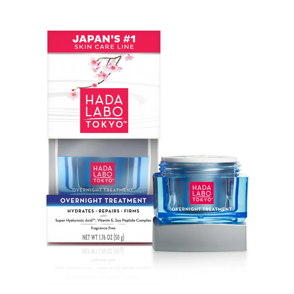 Hada Labo Tokyo Anti-Aging Overnight Treatment, Hyaluronic Acid Night Cream for Intense Hydration, Skin Renewal With Collagen, Japanese Honeysuckle, Soy Peptides, Moisturizing Face Cream, 1.76 oz Hada Labo Tokyo Anti-Aging Overnight Treatment, Hyaluronic Acid Night Cream for Intense Hydration, Skin Renewal With Collagen, Japanese Honeysuckle, Soy Peptides, Moisturizing Face Cream, 1.76 oz