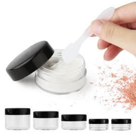 Accmor 10 Pieces Makeup Travel Containers with Lids 3/5/ 10/15/ 20 Gram Size Cosmetic Jars with 5 Pieces Mini Spatulas for Gift(random color) Accmor 10 Pieces Makeup Travel Containers with Lids 3/5/ 10/15/ 20 Gram Size Cosmetic Jars with 5 Pieces Mini Spatulas for Gift(random color)
