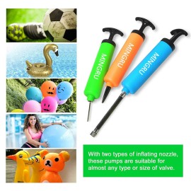 MINGRU Ball Pump for Basketball, Soccer, Volleyball, Rugby, Water Polo Ball & Other Inflatables Air Pump, Needles and Nozzles Included (3 Pack - Blue+Green+Orange, 8) MINGRU Ball Pump for Basketball, Soccer, Volleyball, Rugby, Water Polo Ball & Other Inflatables Air Pump, Needles and Nozzles Included (3 Pack - Blue+Green+Orange, 8)