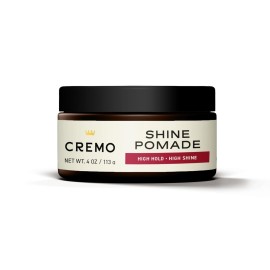 Cremo Hair Pomade for Men - Premium Barber Grade Pomade, High Hold & Shine, Hair Styling, 4 Oz