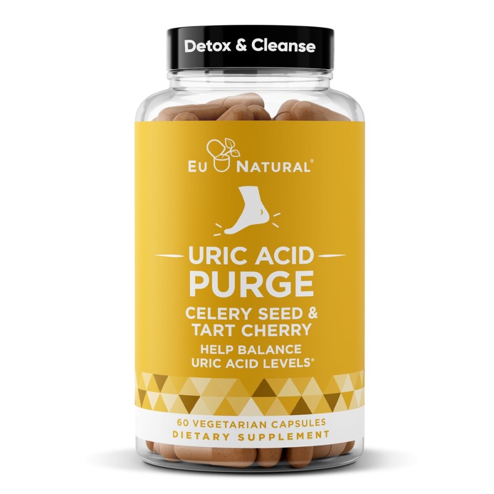 Purge! Uric Acid Flush - Eat & Drink What You Want - Detox and Cleanse with Celery Seed Extract, Tart Cherry & Chanca Piedra for Effective Joint Support & Active Mobility - 60 Soft Vegan Capsules