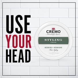Cremo Hair Styling Cream, Barber Grade, Medium Hold, Medium Shine Hair Products, 4 Oz