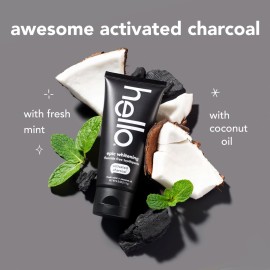 hello Epic Whitening Charcoal Fluoride Free Toothpaste, Activated Charcoal Toothpaste with Coconut Oil, Whitens Teeth Naturally, SLS Free, Fresh Mint, 4.0 Oz Tube hello Epic Whitening Charcoal Fluoride Free Toothpaste, Activated Charcoal Toothpaste with Coconut Oil, Whitens Teeth Naturally, SLS Free, Fresh Mint, 4.0 Oz Tube