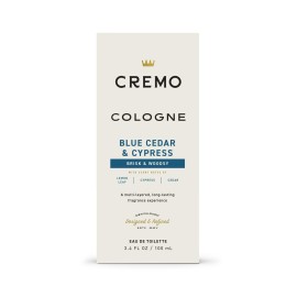 Cremo Cologne for Men - Blue Cedar & Cypress Mens Cologne Spray- A Woodsy Scent with Notes of Lemon Leaf, Cypress and Cedar, Fragrances For Men, 3.4 Fl Oz Cremo Cologne for Men - Blue Cedar & Cypress Mens Cologne Spray- A Woodsy Scent with Notes of Lemon Leaf, Cypress and Cedar, Fragrances For Men, 3.4 Fl Oz