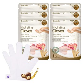 Epielle Hydrating Hand Masks, 6 Pairs of Moisturizing Gloves for Dry Hands with Shea Butter, Jojoba Oil & Vitamin E, Spa Day Treatment, Korean Skincare, Easter Gift, Mothers Day Gifts