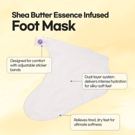 Epielle Hydrating Foot Masks, 6 Pairs Moisturizing Socks for Dry, Cracked Feet, Restores and Softens Skin with Jojoba Oil and Shea Butter, Korean Skincare, Mother\'s Day Gifts, Teacher\'s Appreciation