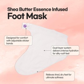 Epielle Moisturizing Foot Masks (Socks 6pk) for Foot Heel to Toe | Foot Cream & Lotion - Sunflower Seed Oil + Avocado Oil + Vitamin E, Mother\'s Day Gifts, Teacher\'s Appreciation