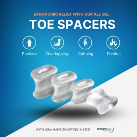 NatraCure Gel Toe Spacers - Helps with Bunions, Corns, Blisters, Rubbing & Overlapping Toes - Toe Separators For Women, Toe Spacers For Men, Toe Spacers For Women, Correct Toes - 12 Pack