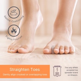 NatraCure Gel Toe Spacers - Helps with Bunions, Corns, Blisters, Rubbing & Overlapping Toes - Toe Separators For Women, Toe Spacers For Men, Toe Spacers For Women, Correct Toes - 12 Pack