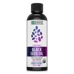 Zhou Organic Black Seed Oil - Black Cumin Seed Oil Cold Pressed, Nigella Sativa, Pure Unrefined Blackseed Liquid, Premium Supplement for Health with Thymoquinone, Omega 3 6 9 - 8 Fl Oz (Pack of 1)