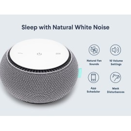 SNOOZ Smart White Noise Sound Machine - Real Fan Inside for Non-Looping White Noise, Sleep Aid for Adults, Travel, Sleeping, Bedroom, Portable, Baby Registry Essential - Cloud