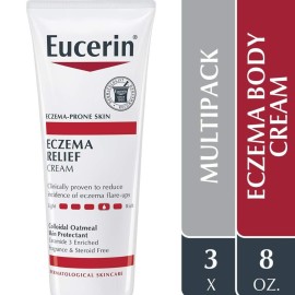 Eucerin Eczema Relief Cream, Full Body Lotion, Moisturizing Eczema Cream with Colloidal Oatmeal (Skin Protectant) and Ceramide 3, Multi-Pack, 8 Oz Tube, Pack of 3 Eucerin Eczema Relief Cream, Full Body Lotion, Moisturizing Eczema Cream with Colloidal Oatmeal (Skin Protectant) and Ceramide 3, Multi-Pack, 8 Oz Tube, Pack of 3