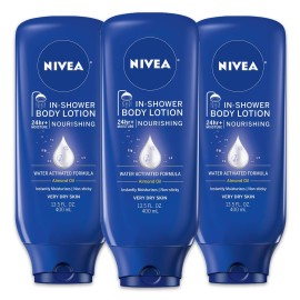 NIVEA Nourishing In Shower Lotion, Body Lotion for Dry Skin, 13.5 Fl Oz Bottle(Pack of 3) NIVEA Nourishing In Shower Lotion, Body Lotion for Dry Skin, 13.5 Fl Oz Bottle(Pack of 3)
