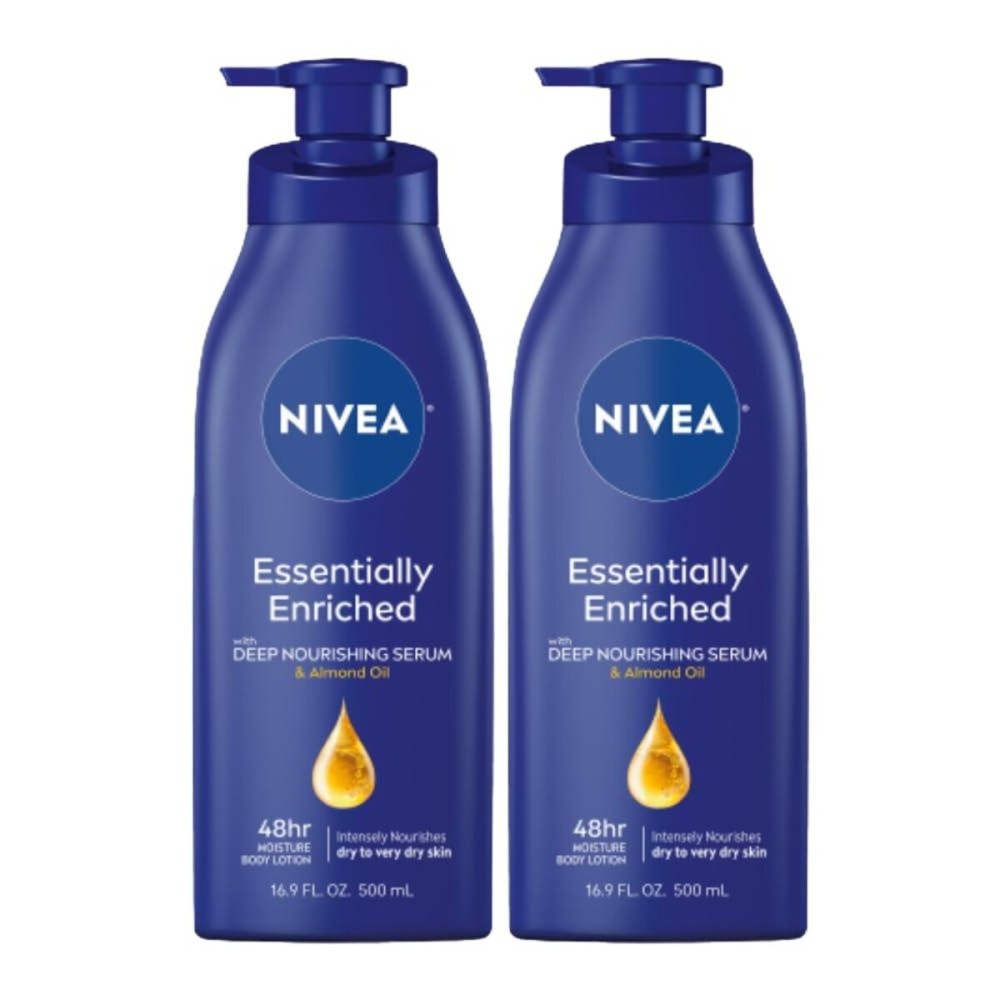 NIVEA Essentially Enriched Body Lotion for Dry Skin, Skin Care Gifts for Mom, 16.9 Fl Oz Pump Bottle, Pack of 2 NIVEA Essentially Enriched Body Lotion for Dry Skin, Skin Care Gifts for Mom, 16.9 Fl Oz Pump Bottle, Pack of 2